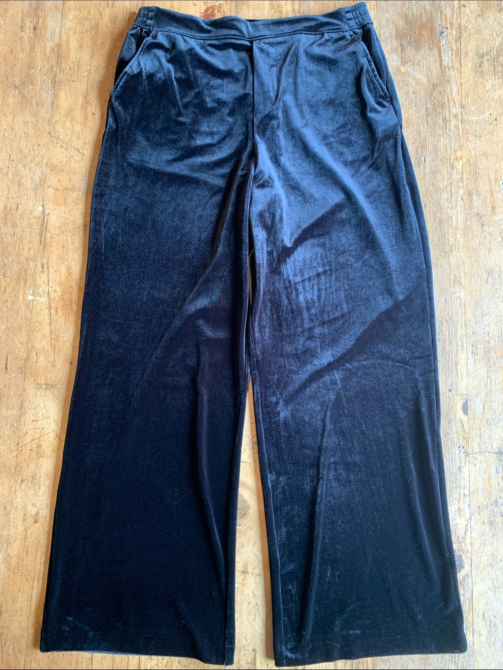 Black Velvet Wide-Leg Men’s Pants